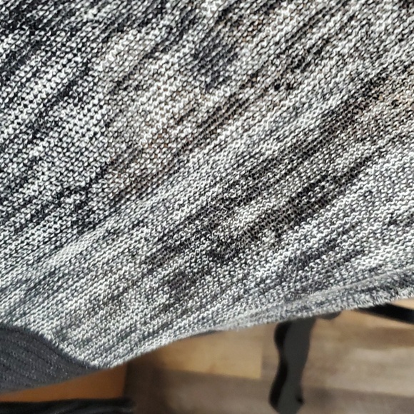 Eileen fisher linen black grey space dye knit open front cardigan - Picture 4 of 7